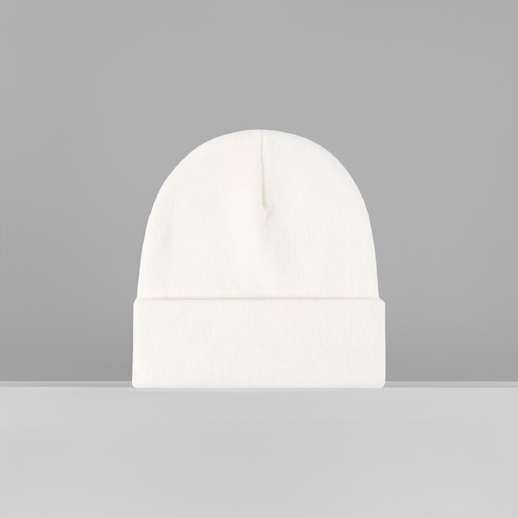 Sombrero de punto blanco sombrero de lana caliente Señora Otoño invierno simple sombrero versátil