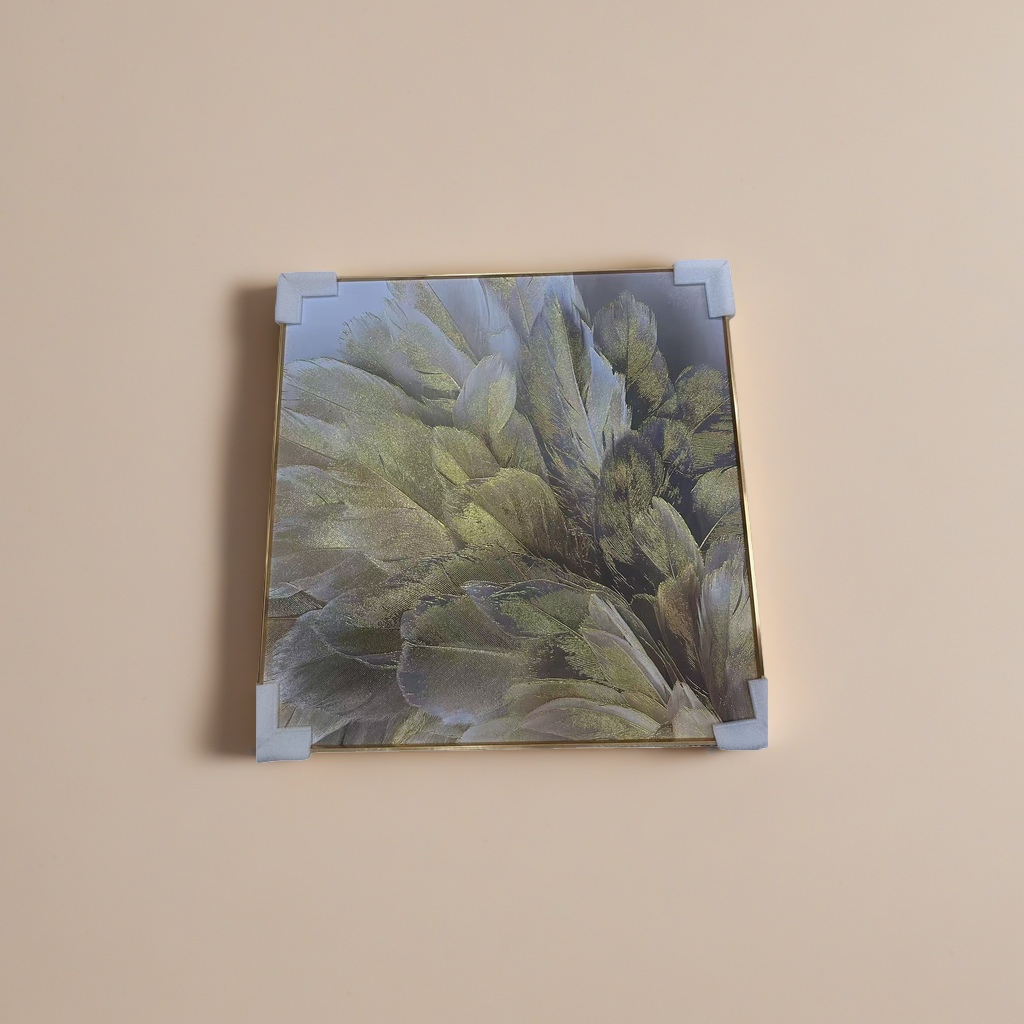 金色羽毛图案装饰画 墙面挂画 客厅卧室软装艺术画