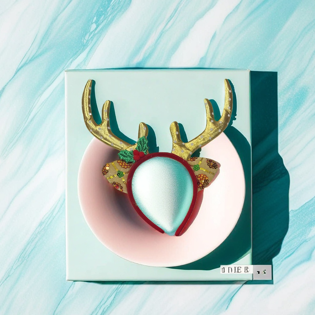 Christmas antler headband, cute plush hair accessory for ladies, festive party decoration headwear