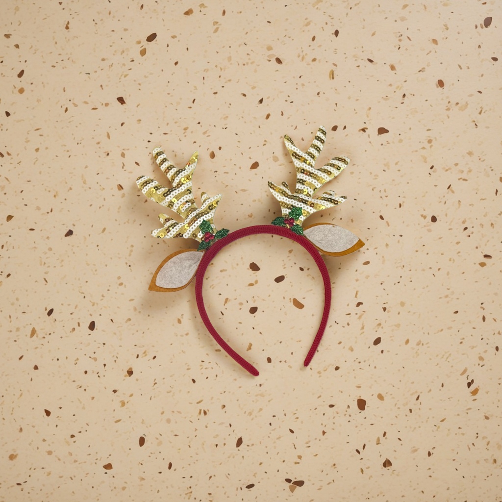 Plush Christmas antler headband for girls and adults, a festive photo and party decoration headwear details Picture