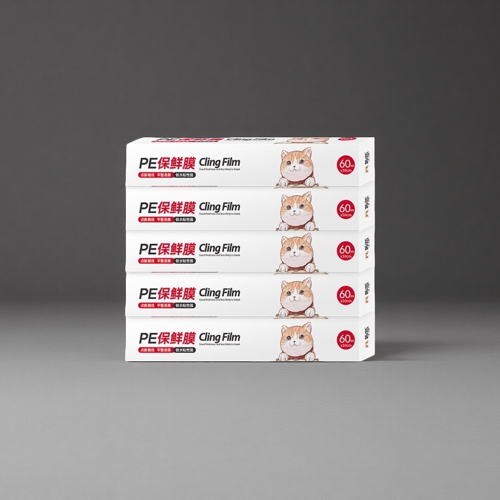 PE保鲜膜5盒装 食品级家用保鲜膜厨房保鲜 wraps密封保鲜