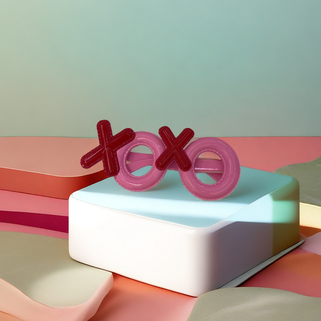 The main body of the red XO-shaped glasses is a fashionable, individual and trendy optical frame details Picture