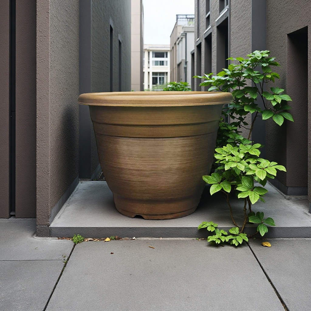 棕色花盆 陶瓷加厚大号花盆 室内阳台种植盆 多肉绿植通用