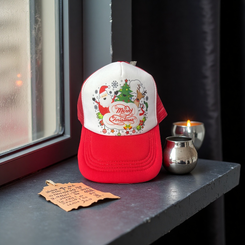 Christmas-themed woolen hat, warm knitted top hat, and festive party decorative hat details Picture