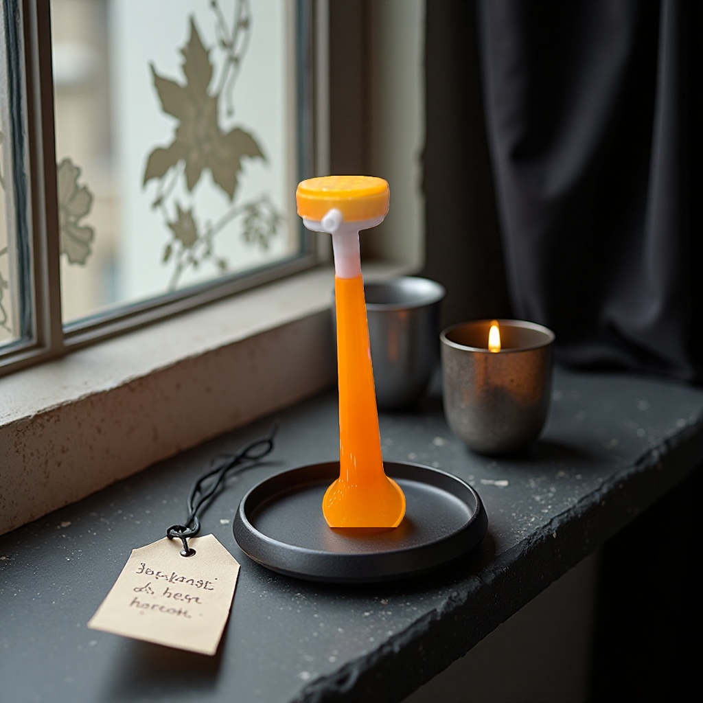 Portable sound props and performance supplies with orange plastic horn amplifiers Specification image