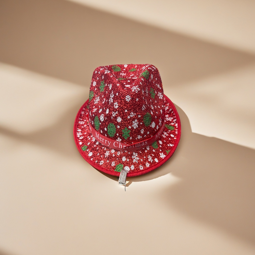 Red Christmas-themed woolen hat, Christmas decoration and warm hat Application Scenario