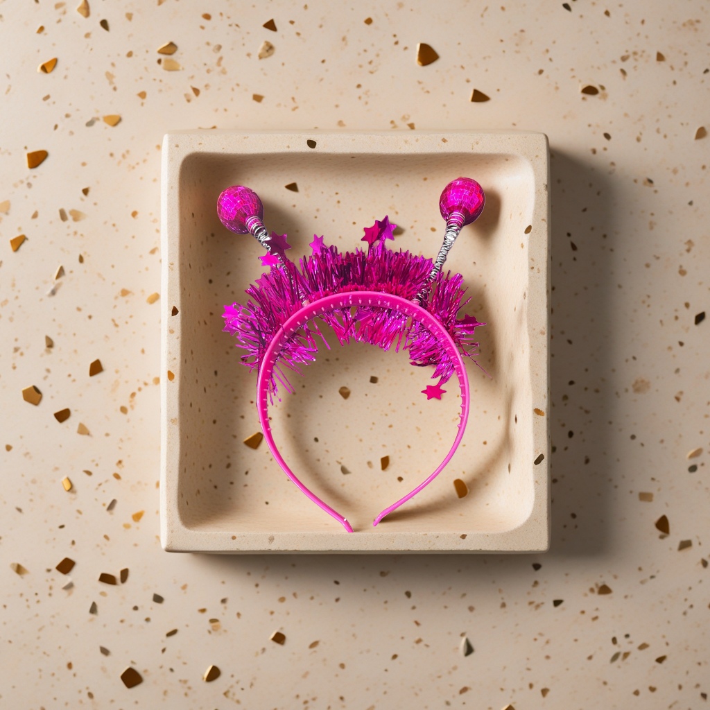 The pink shiny hairband is a sweet and cute headwear for ladies and a fashionable and versatile hair accessory
