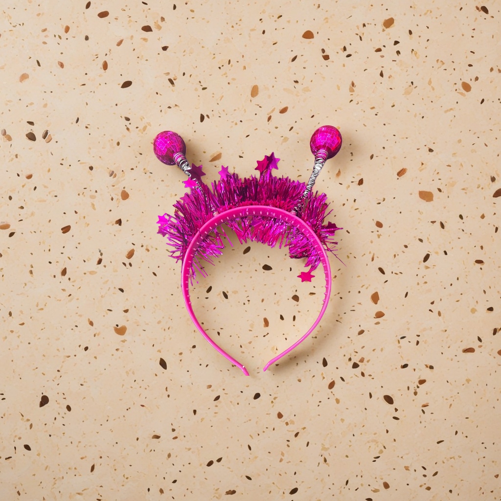 The pink shiny hairband is a sweet and cute headwear for ladies and a fashionable and versatile hair accessory Specification image