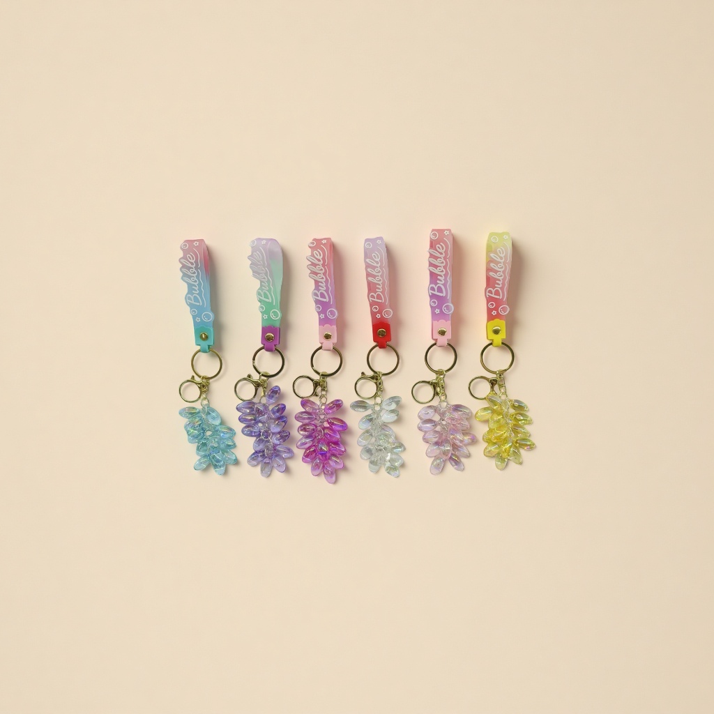 Colorful gradient keychain pendant, made of acrylic material, is a lightweight and durable small portable item Application Scenario