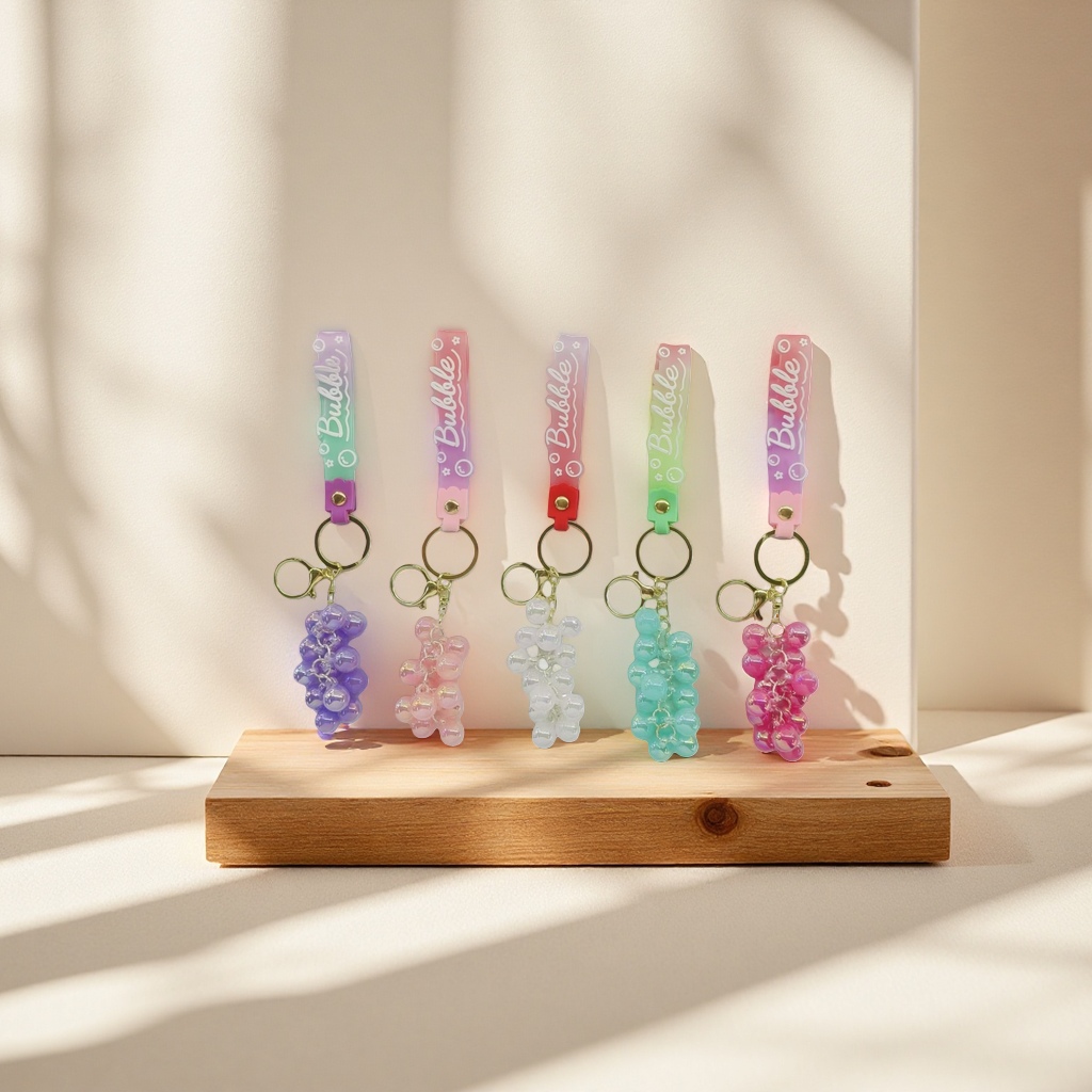 Colorful grape-shaped keychains, simulated soft rubber pendants, car bag accessories and small items