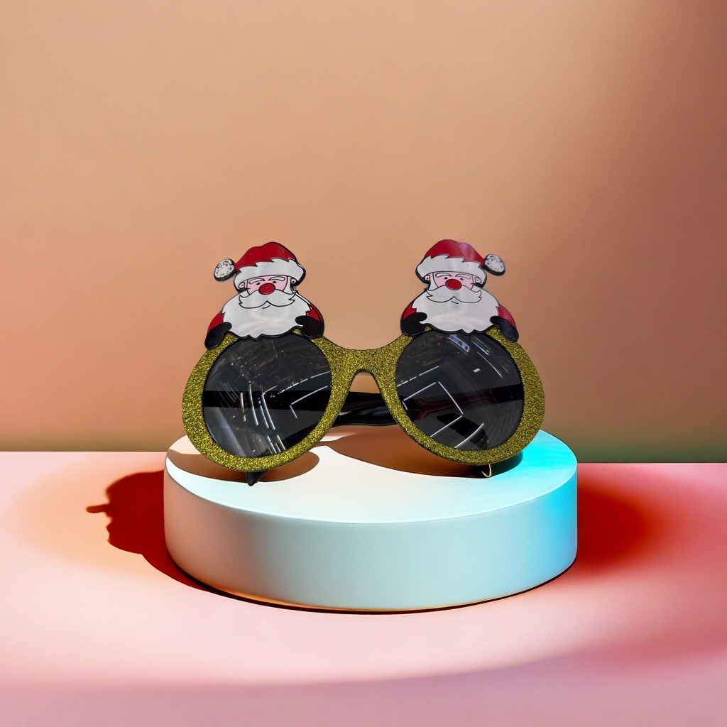 Santa patterned sunglasses, fashionable and retro UV-resistant polarized sunglasses details Picture
