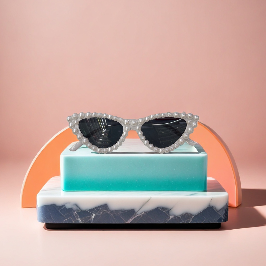 Pearl-decorated sunglasses are fashionable and versatile, as well as UV-resistant polarized sunglasses details Picture