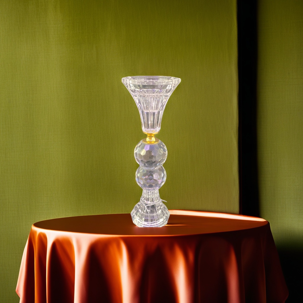Crystal candlestick, home decoration, living room, bedroom, retro style glass candle holder 160137224