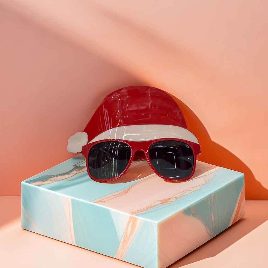 The Christmas hat and sunglasses set is a trendy holiday party accessory that can be adjusted for comfortable wearing Application Scenario