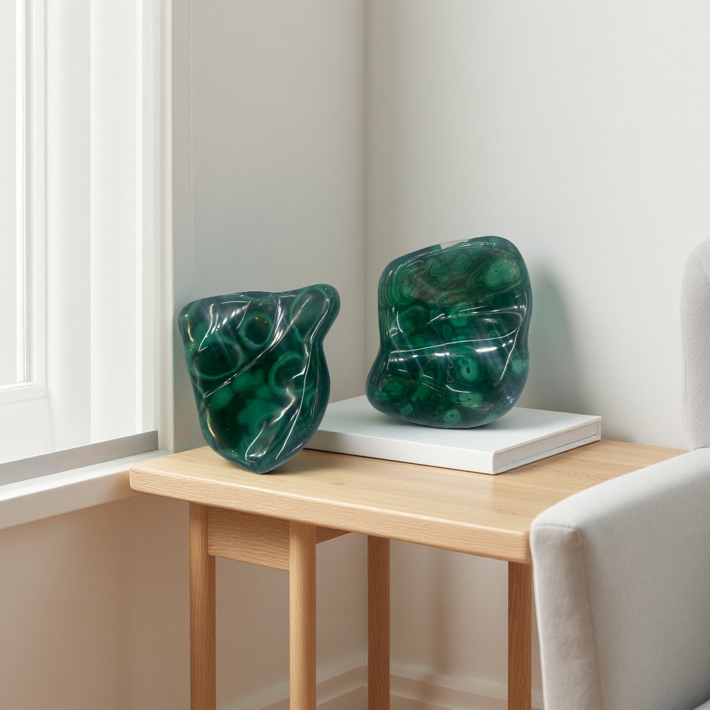 Polished from natural malachite, it features bright colors and clear patterns. It is a relatively rare gemstone and is worth collecting details Picture