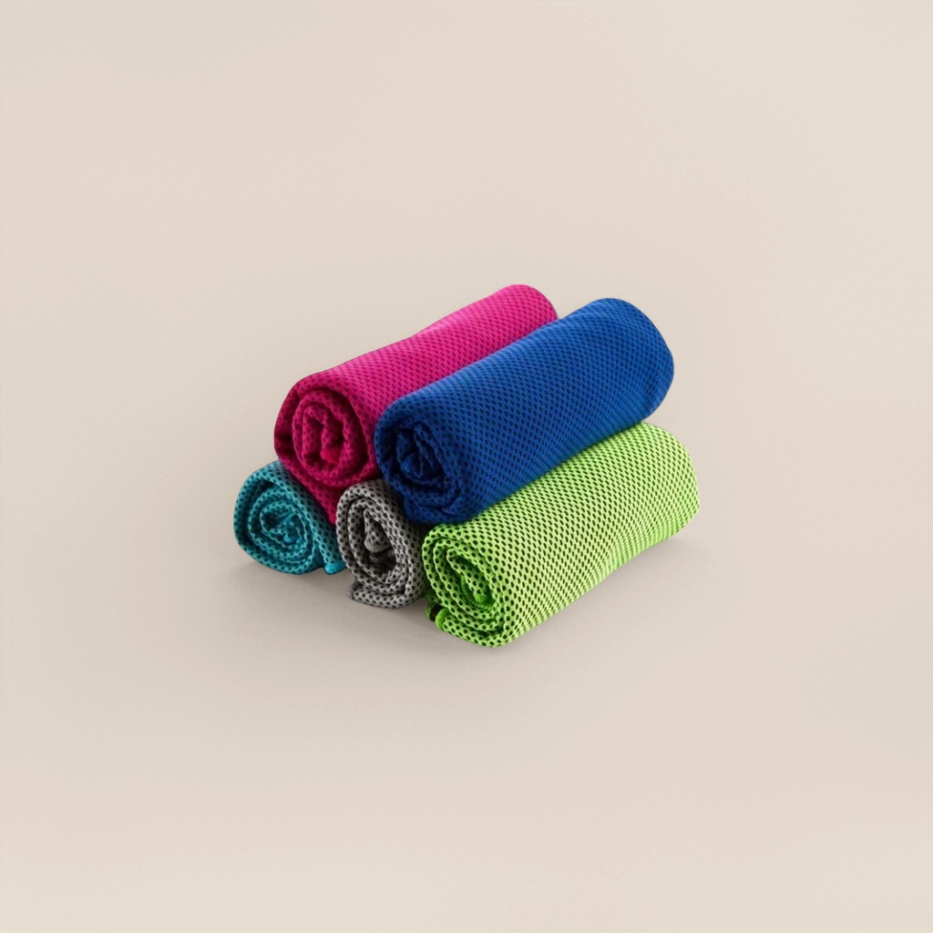 Colorful mesh fabric cool towel, water-absorbing and quick-drying household fitness and yoga towel Application Scenario