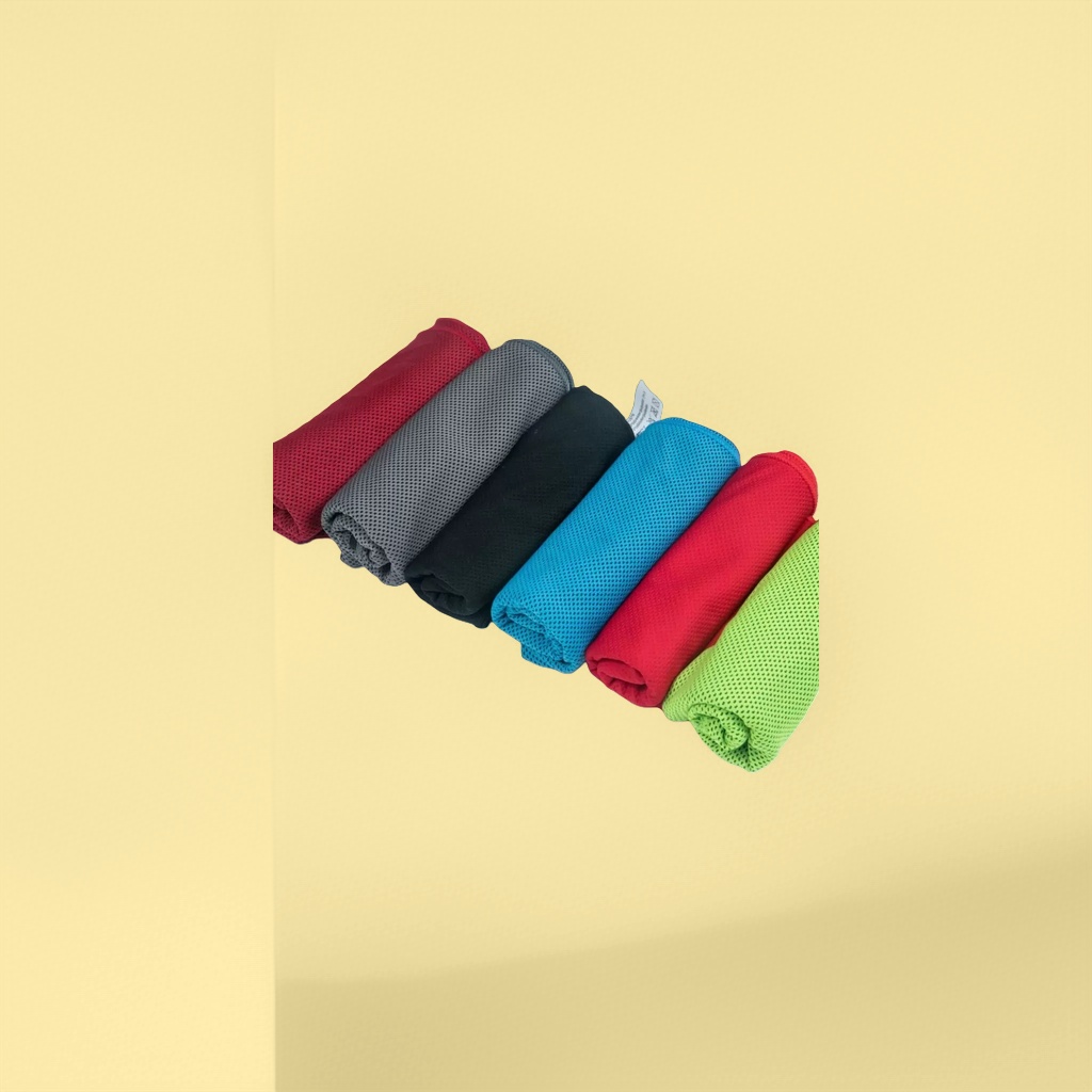 Colorful mesh fabric cool towel, water-absorbing and quick-drying household fitness and yoga towel details Picture