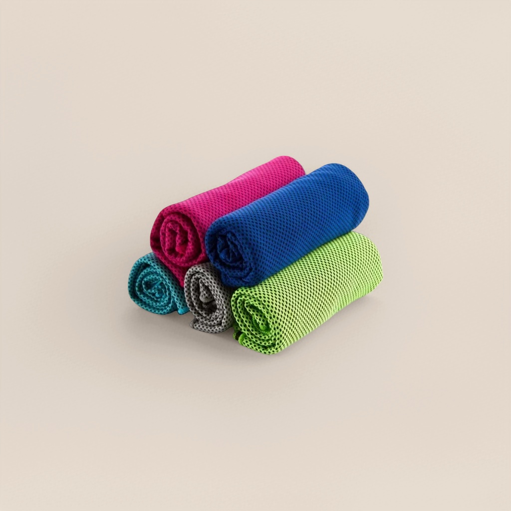 Colorful mesh fabric cool towel, water-absorbing and quick-drying household fitness and yoga towel Specification image