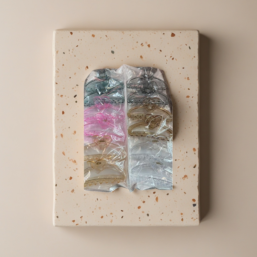 Transparent plastic packaged hair clips are fashionable, simple and versatile headwear