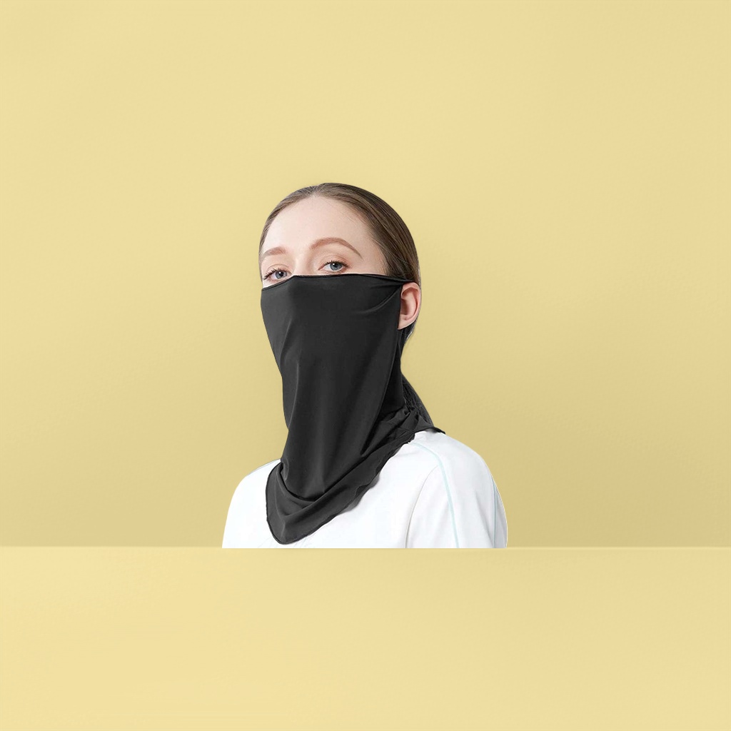 A breathable, lightweight and UV-resistant grey sun protection mask for women, suitable for outdoor cycling details Picture