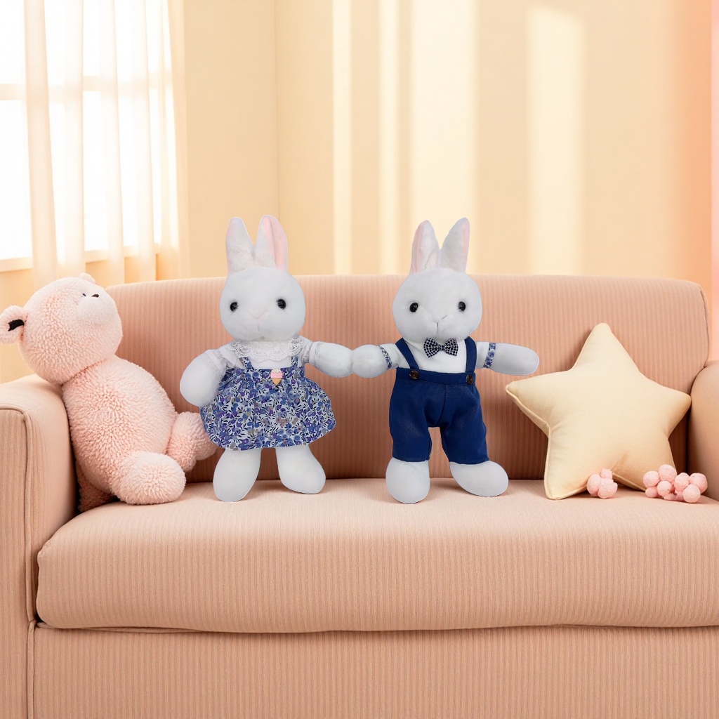 毛绒玩具兔子可爱抱枕布娃娃毛绒公仔 plush玩偶