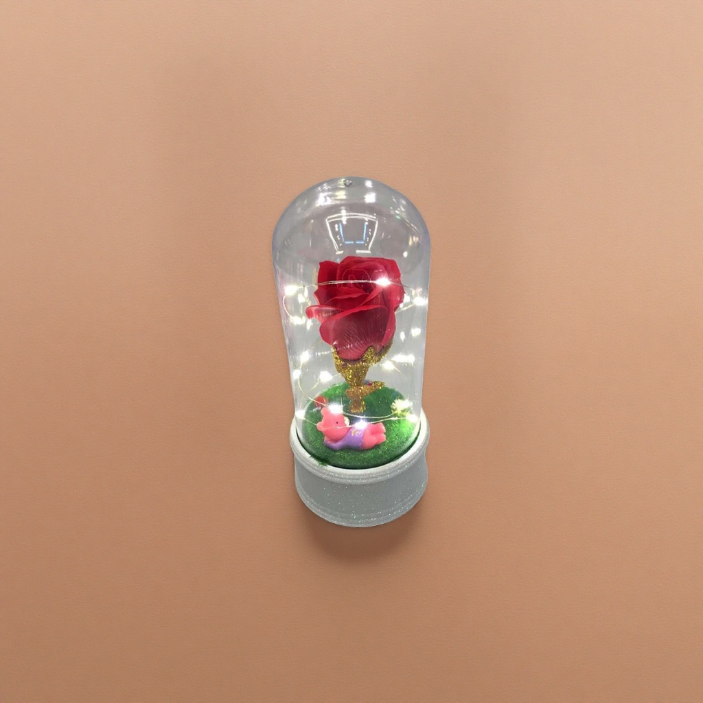 玻璃罩装饰品 红玫瑰永生花摆件 室内桌面浪漫 decor产品图