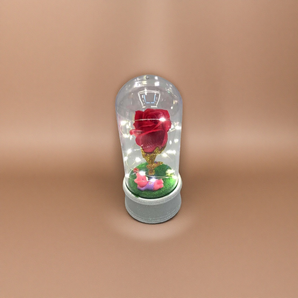 玻璃罩装饰品 红玫瑰永生花摆件 室内桌面浪漫 decor