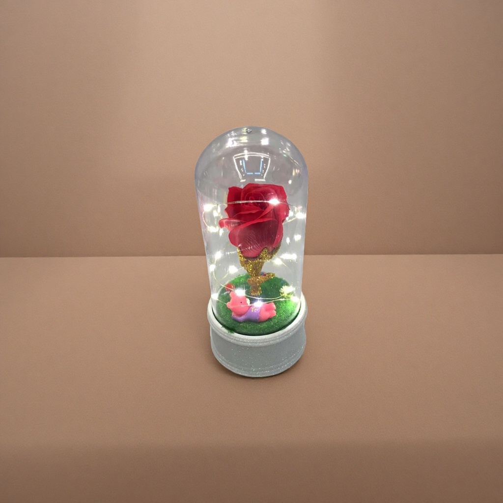 玻璃罩装饰品 红玫瑰永生花摆件 室内桌面浪漫 decor细节图
