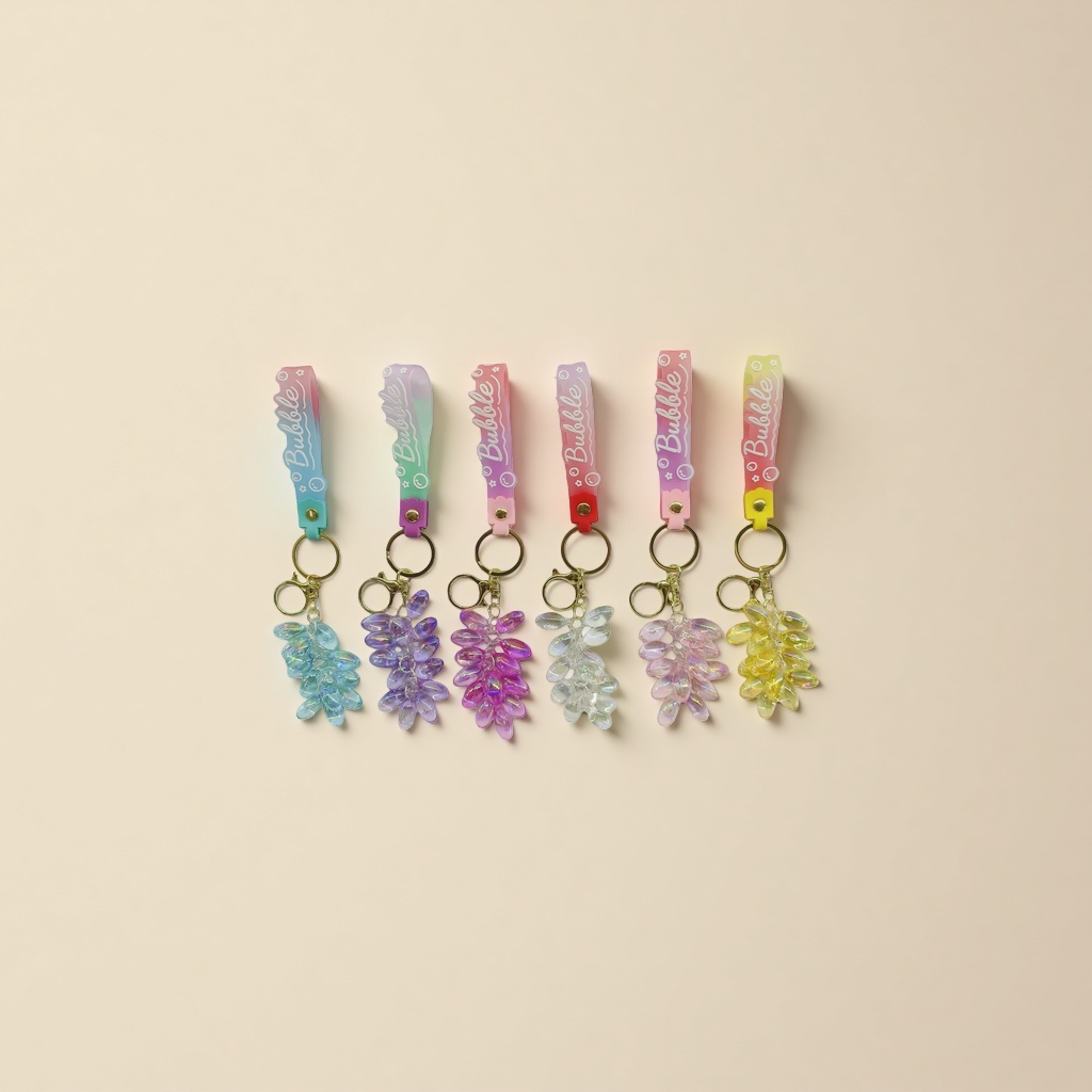 Colorful gradient keychain pendant, a fashionable and personalized car bag hanging decoration Specification image