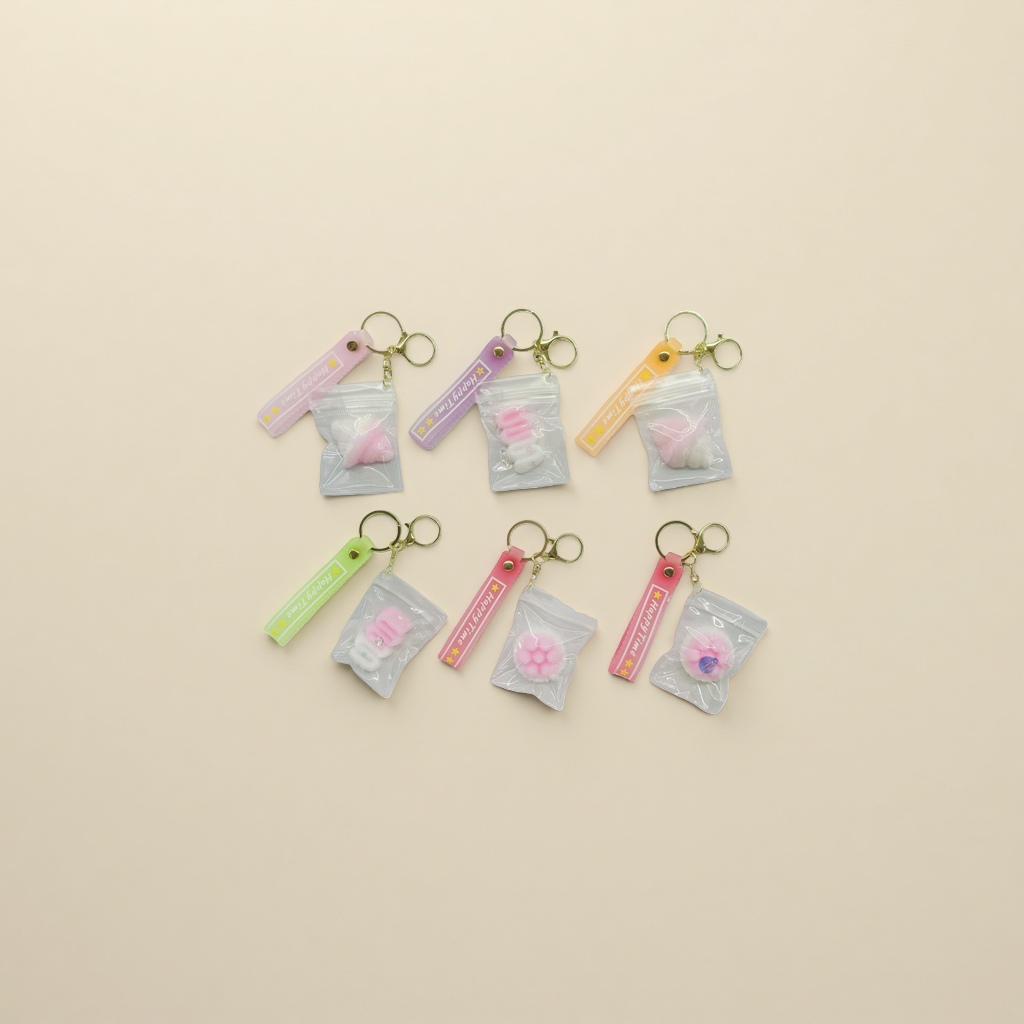 Colorful keychains, plush toys, cute pendants, portable small items details Picture