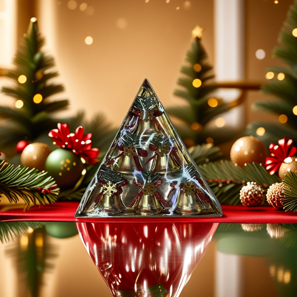 Christmas decorations, triangular golden bell sets, holiday hanging ornaments, home decoration Application Scenario