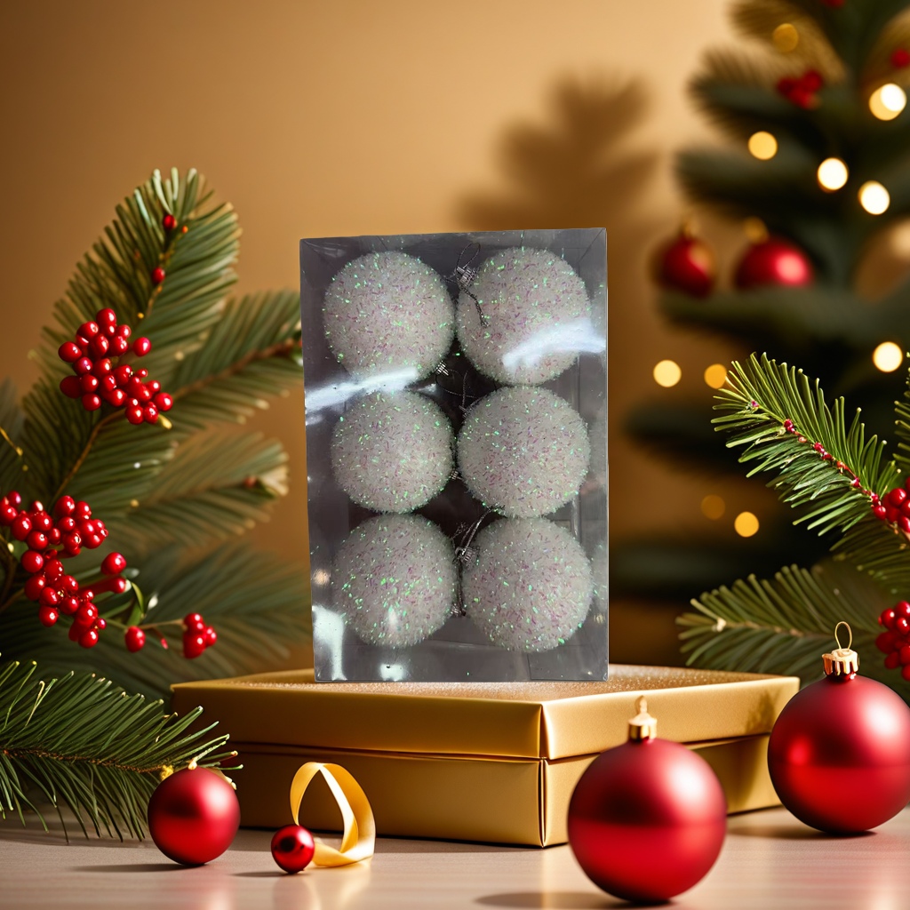 Christmas decorative balls in gold and silver with bright surfaces, festive atmosphere hanging balls details Picture