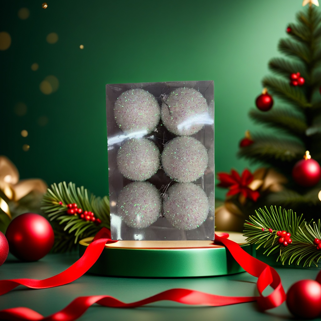 Christmas decorative balls in gold and silver with bright surfaces, festive atmosphere hanging balls Application Scenario