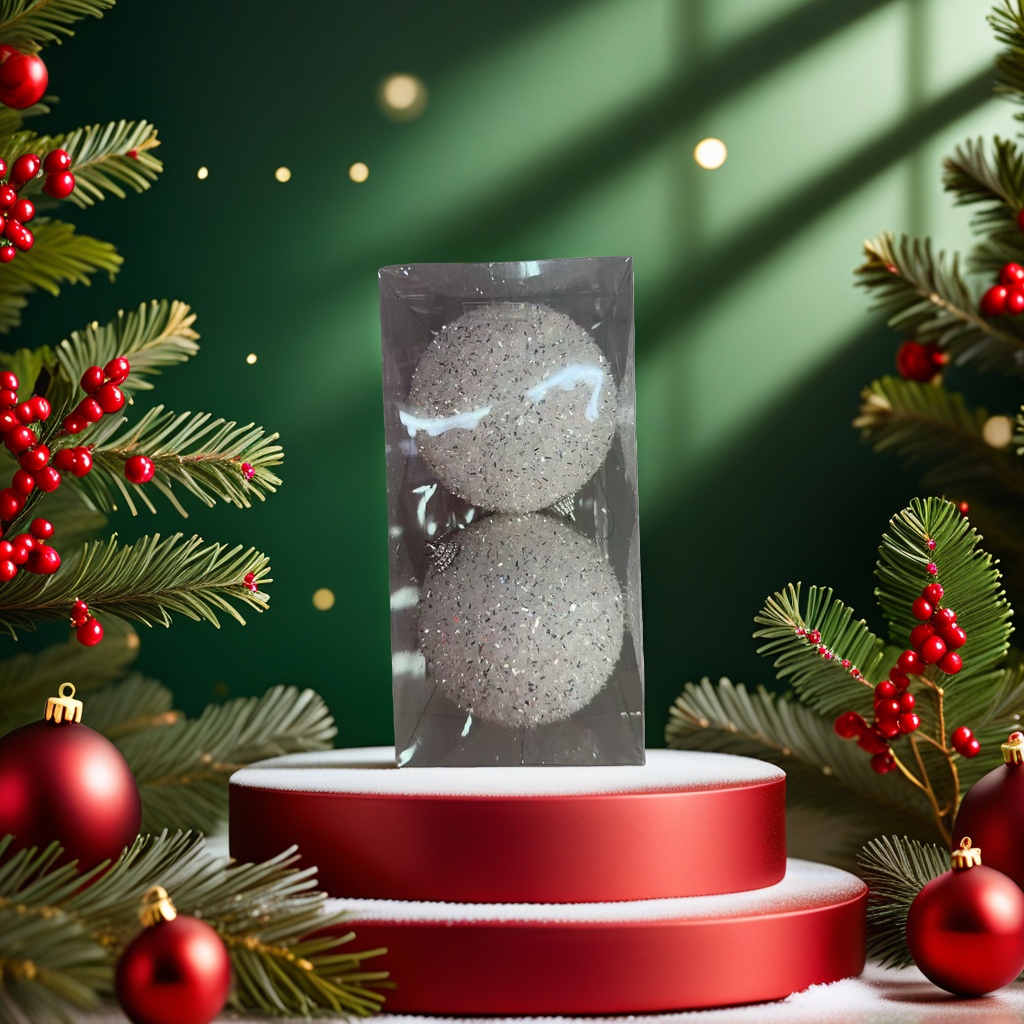 Shiny decorative balls, Christmas party hanging decorations, metallic texture reflective balls Application Scenario