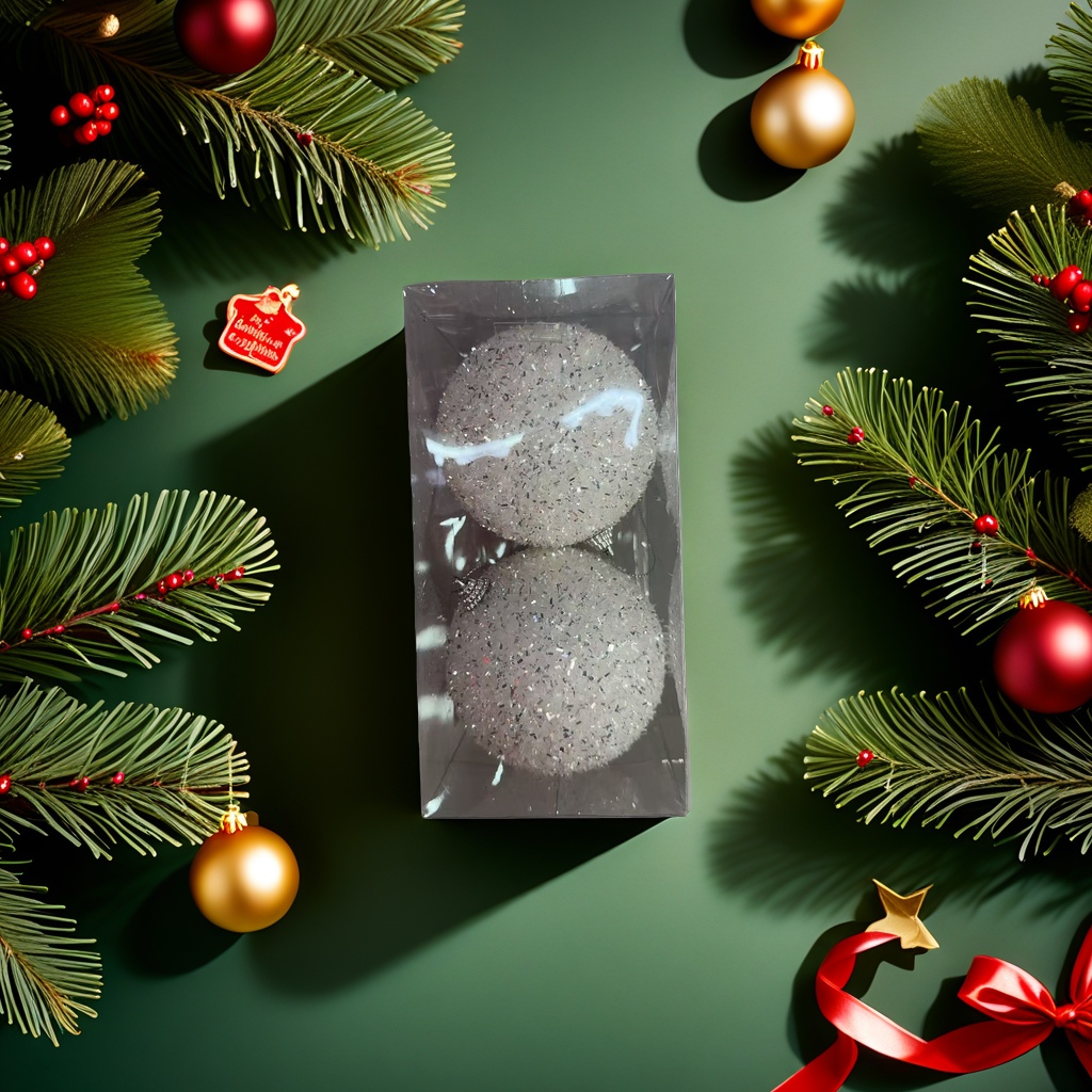 Shiny decorative balls, Christmas party hanging decorations, metallic texture reflective balls