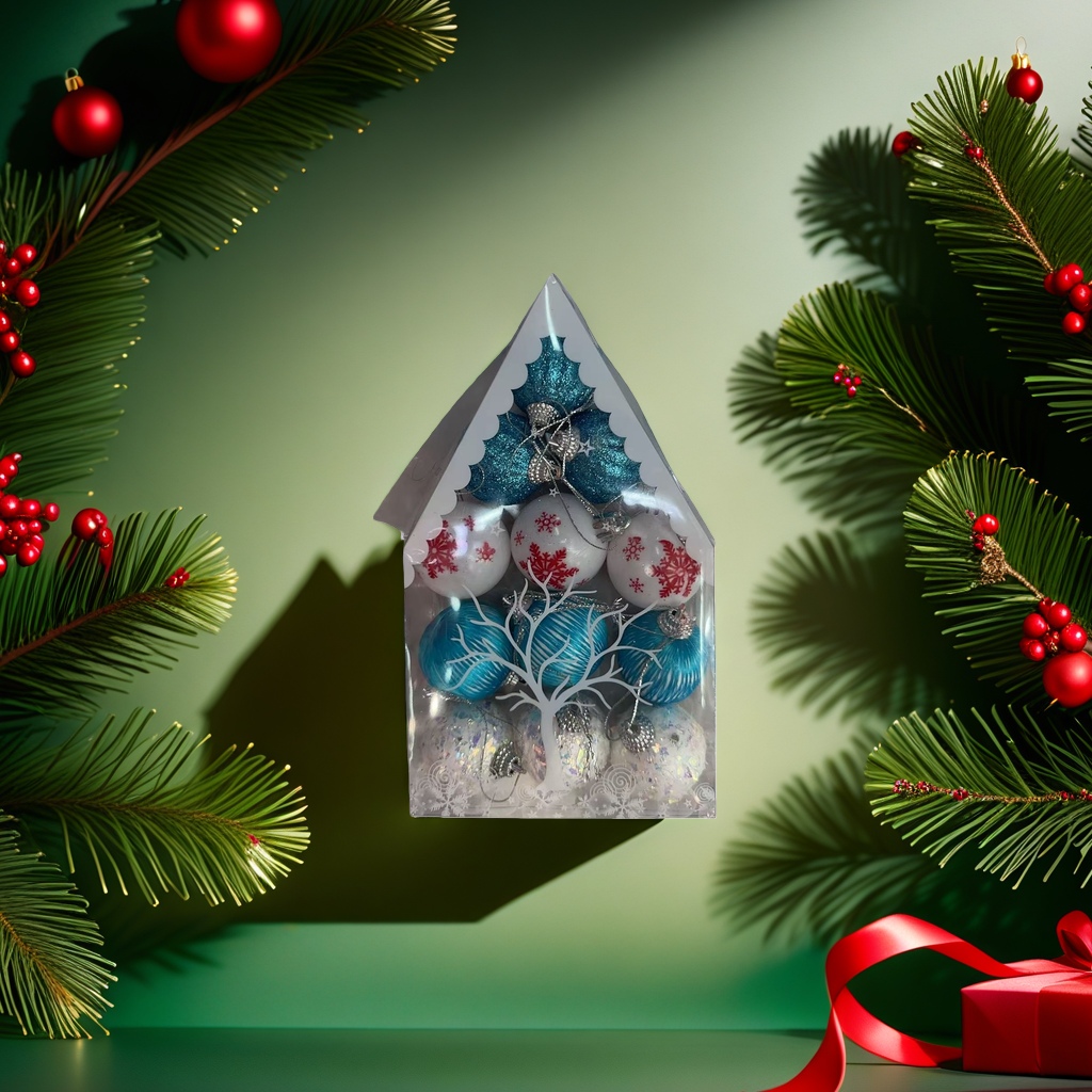 Christmas decorative ball, wooden hand-carved snowflake-shaped, suitable for both desktop and wall mounting