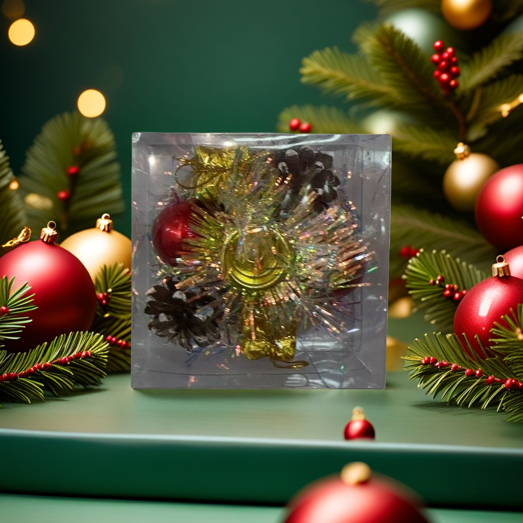 Transparent box-packed Christmas festival decorations, Christmas atmosphere decorations, Christmas flowers Application Scenario