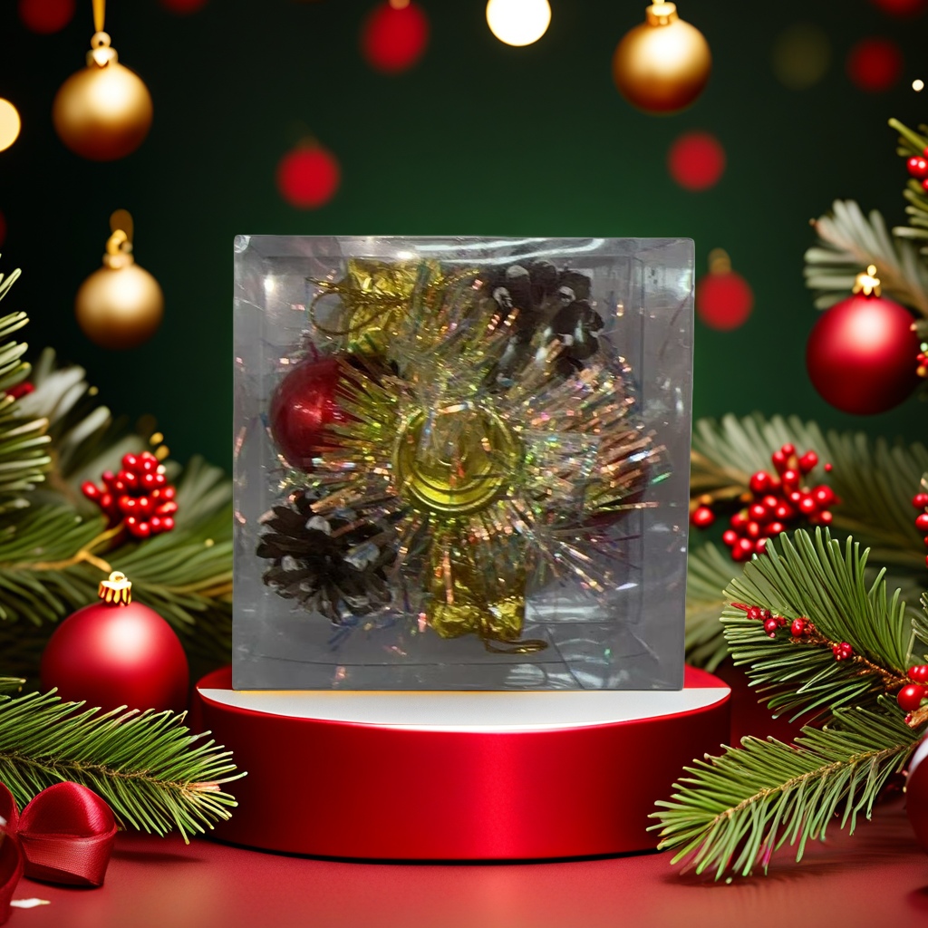 Transparent box-packed Christmas festival decorations, Christmas atmosphere decorations, Christmas flowers Specification image