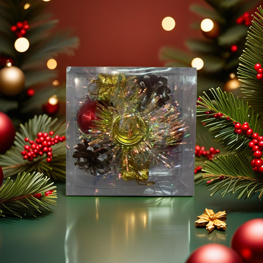 Transparent box-packed Christmas festival decorations, Christmas atmosphere decorations, Christmas flowers