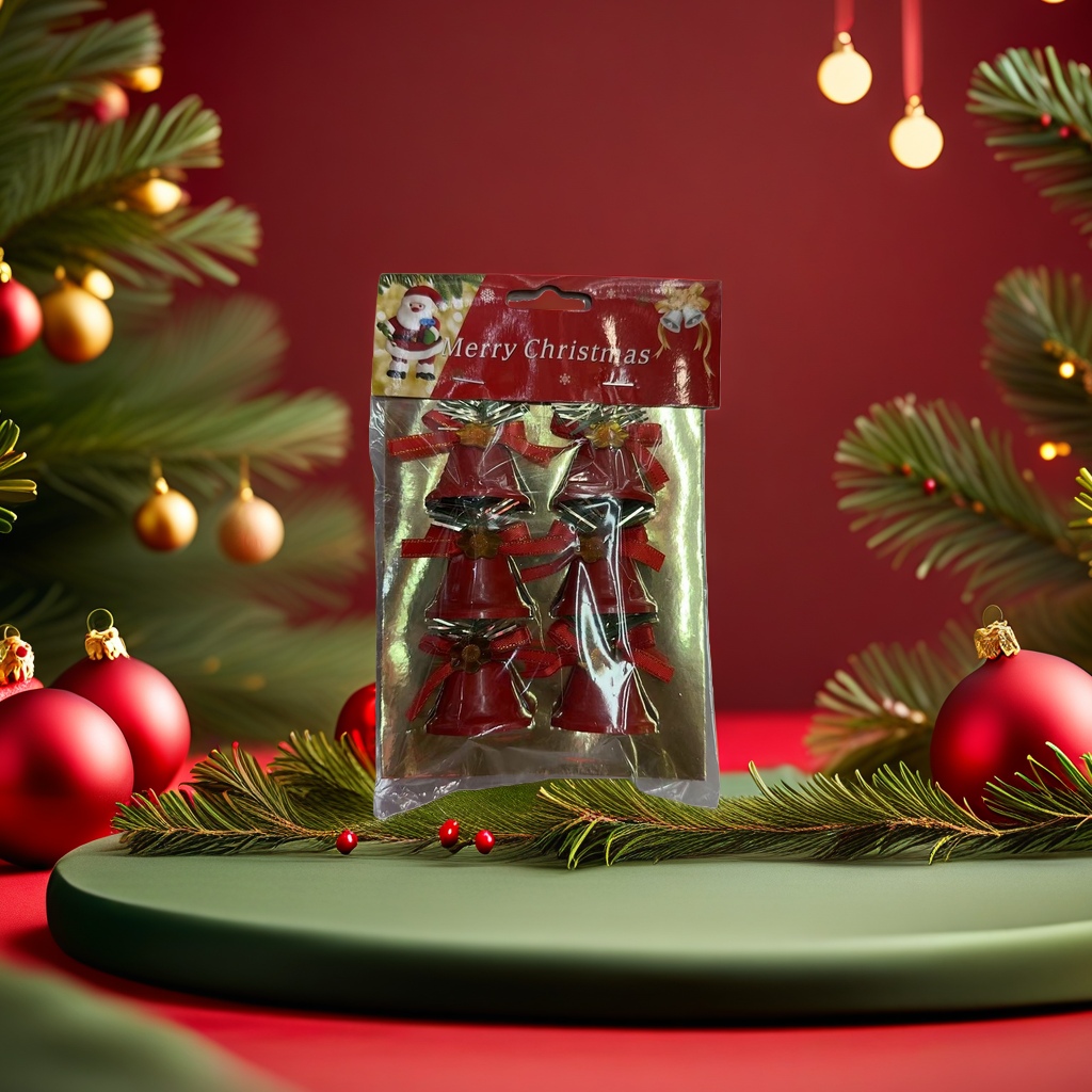 Christmas red bell pendants, festive decorations, home atmosphere decoration Application Scenario