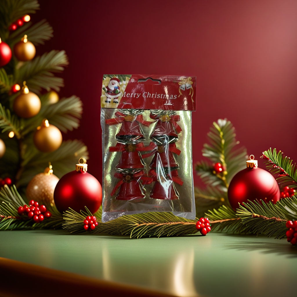 Christmas red bell pendants, festive decorations, home atmosphere decoration Specification image