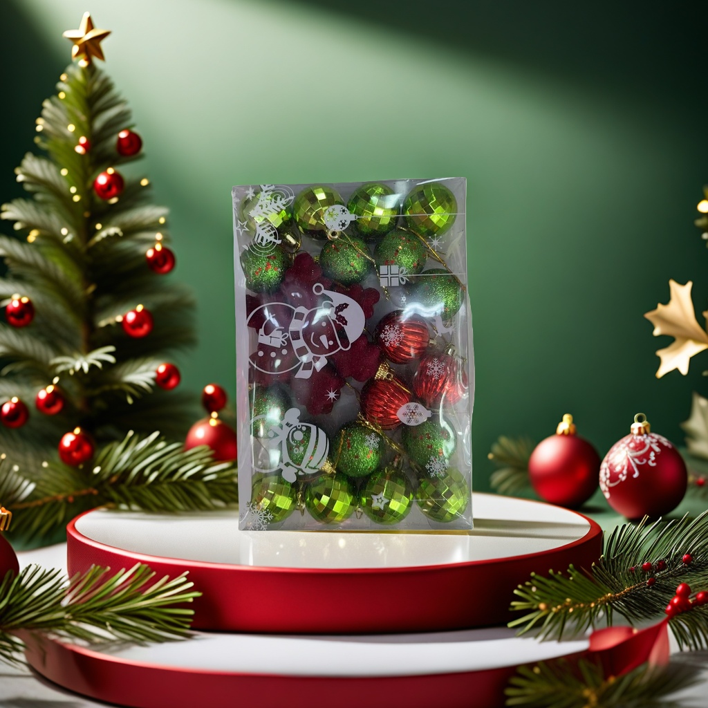 Christmas decorations, Christmas ball set, festival hanging decorations, colored balls, glass balls, gift box set Specification image