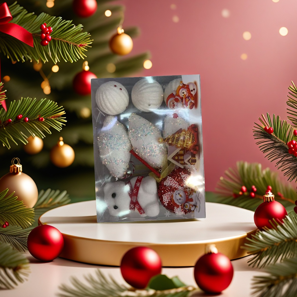 Christmas decoration gift box set, festive atmosphere hanging ornaments, decorative items, gift packaging Specification image