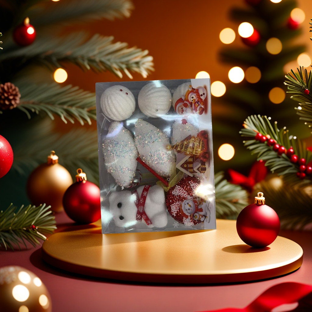 Christmas decoration gift box set, festive atmosphere hanging ornaments, decorative items, gift packaging