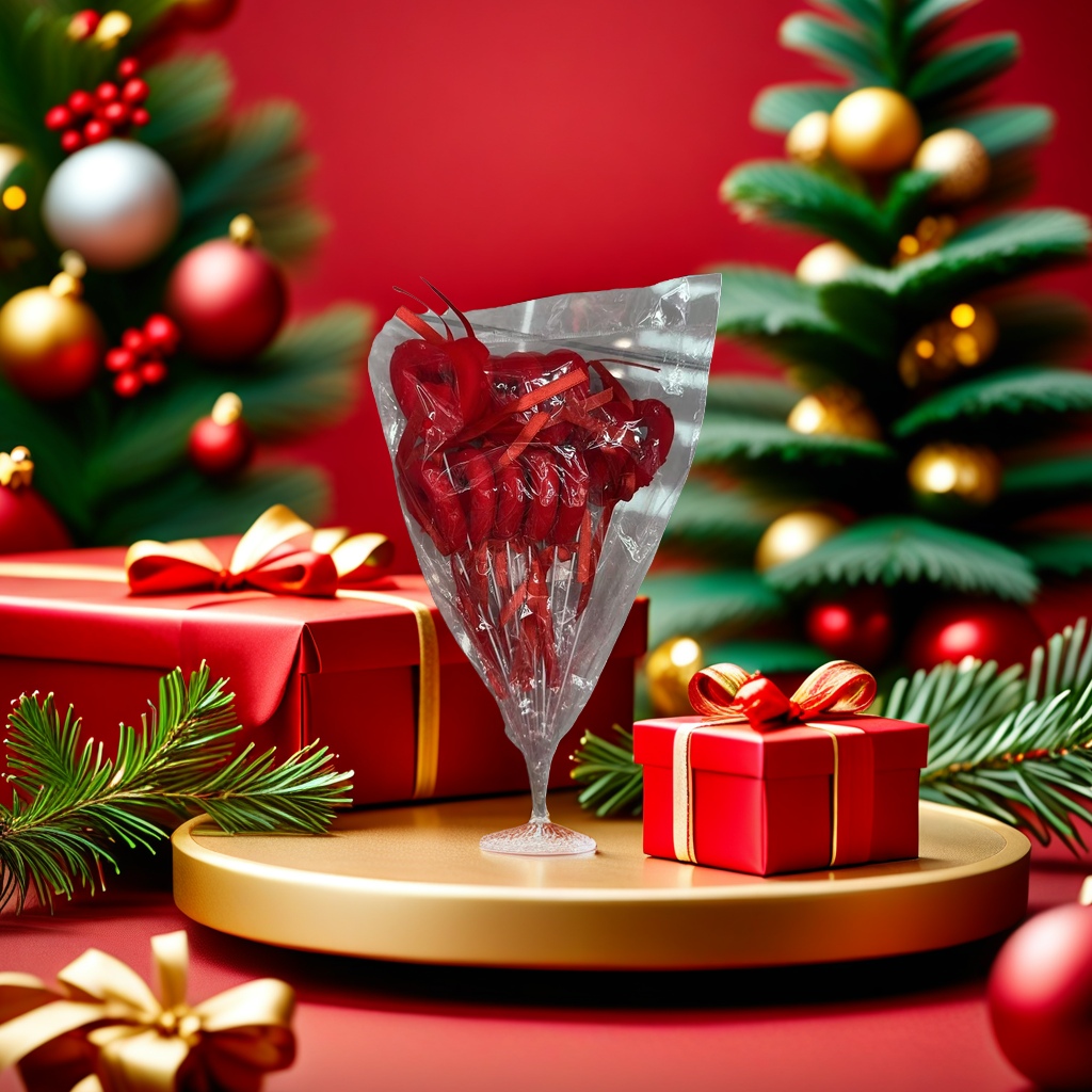 A romantic Valentine's Day gift with red heart-shaped candies, a festive wedding souvenir, and sweet blessings
