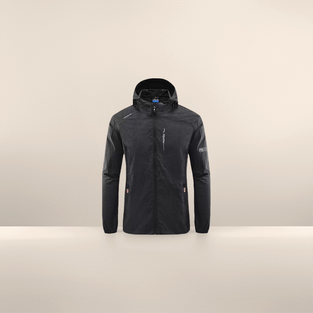 Black outdoor sports jacket for men, windproof, waterproof, breathable, lightweight and casual Application Scenario