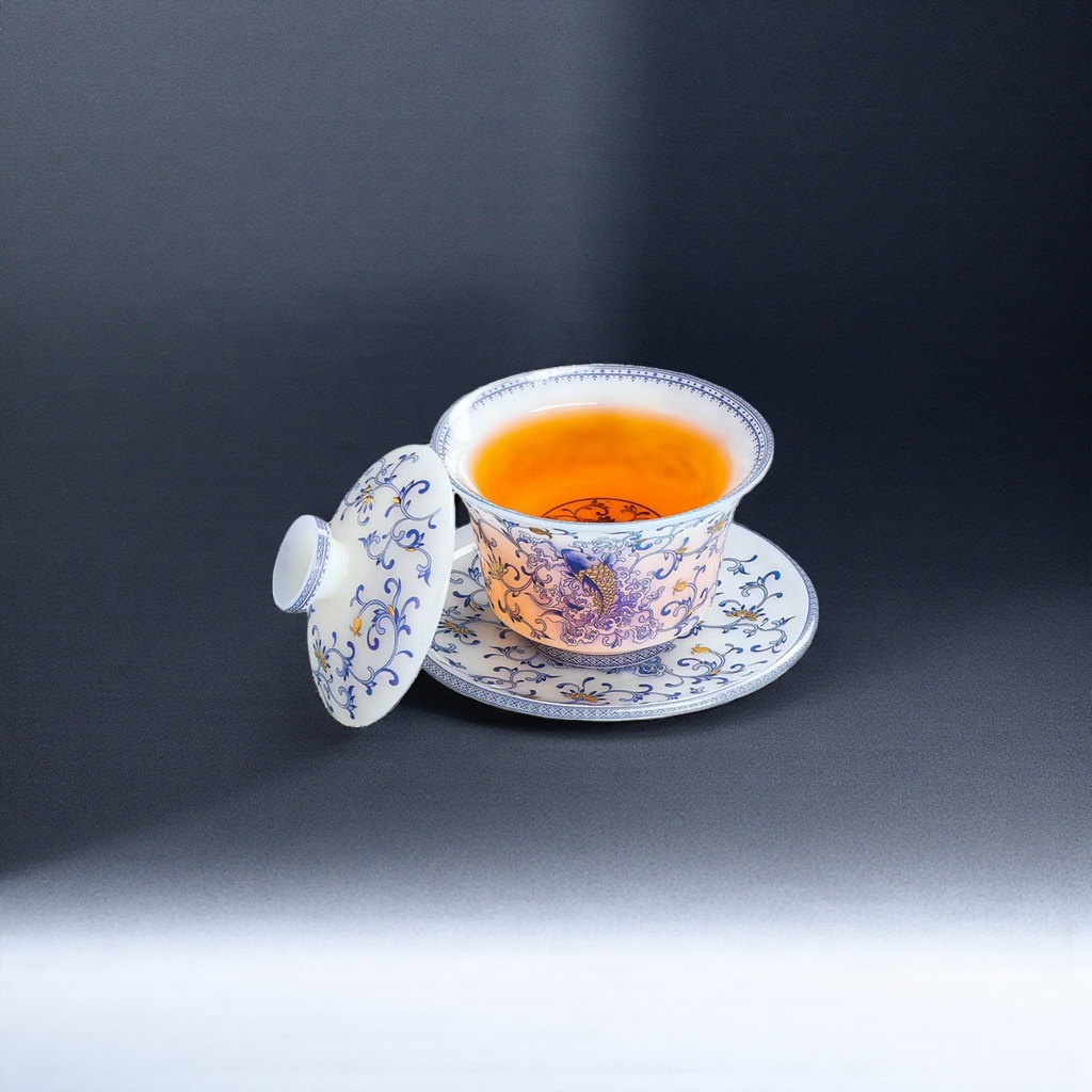 Blue and white porcelain tea set, ceramic Gongfu tea set gift box, suitable for home and office tea ceremony Application Scenario