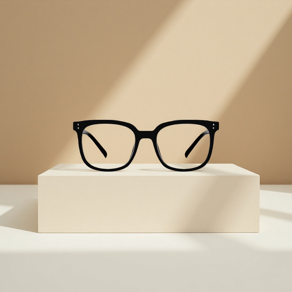 Black frame glasses, metal lightweight myopia frame, fashionable, versatile and all-purpose details Picture