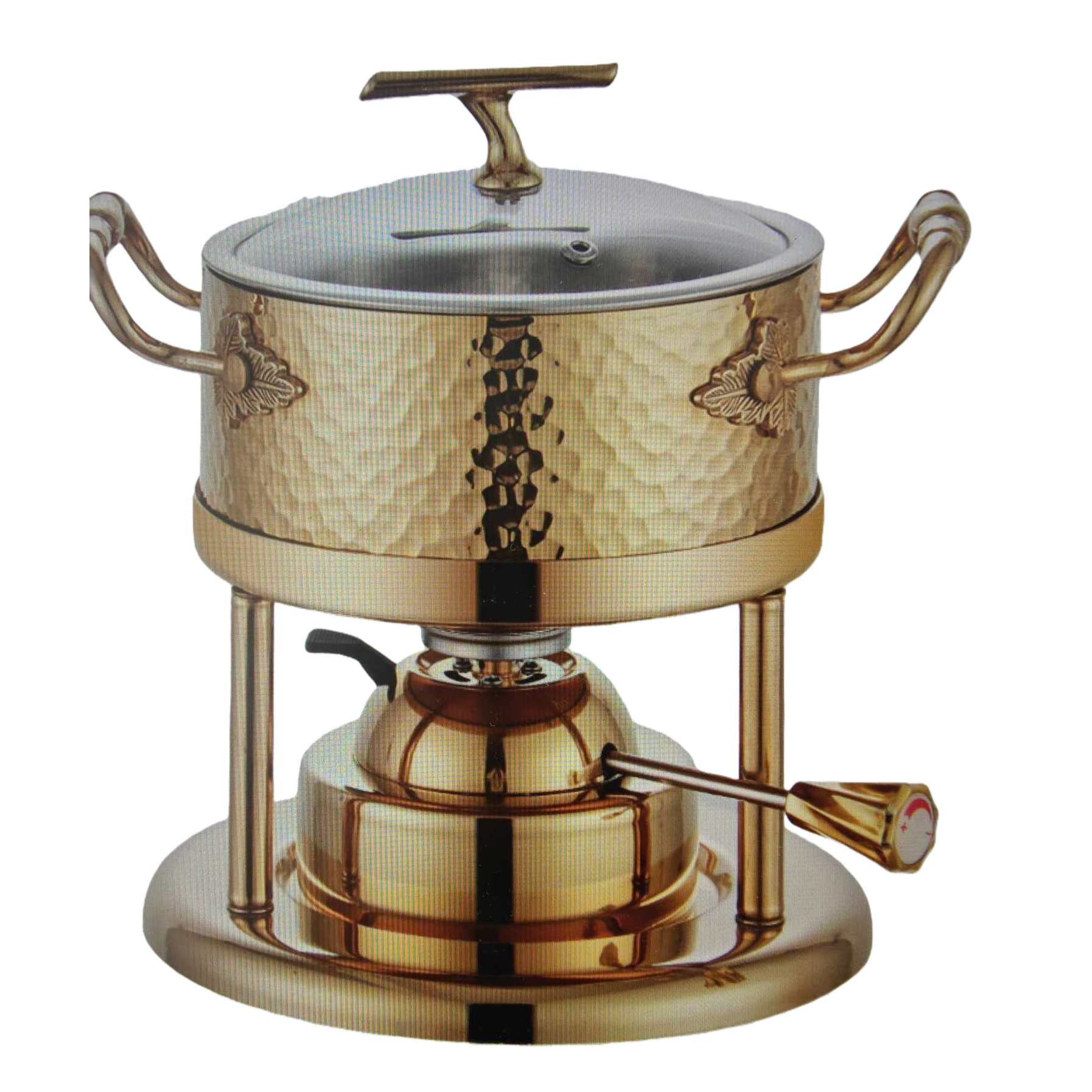 Golden copper hot pot stove, household split copper pot gas stove set Item Picture