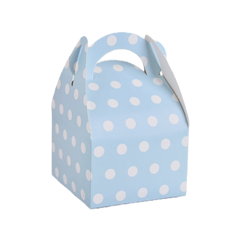 Blue polka dot paper box packaging box, gift box, hand-folded paper box, decorative storage box Item Picture